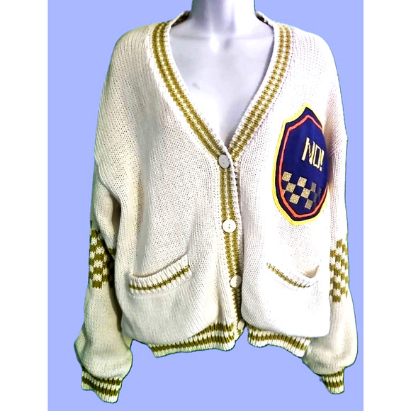 NO! Jeans Sz 3 Cardigan Sweater Lined Cotton Ramie - Picture 1 of 11